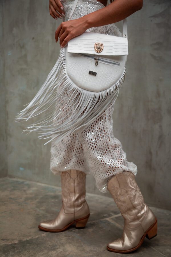 BOLSO BRIELLA FLECOS BLANCO - Imagen 2