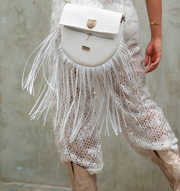 BOLSO BRIELLA FLECOS BLANCO - Imagen 4